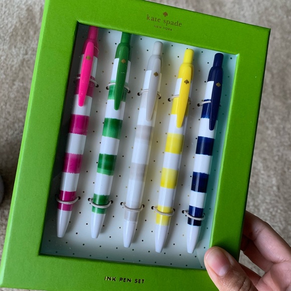 NWT Kate Spade Rugby Stripe Pen Set - Picture 4 of 6